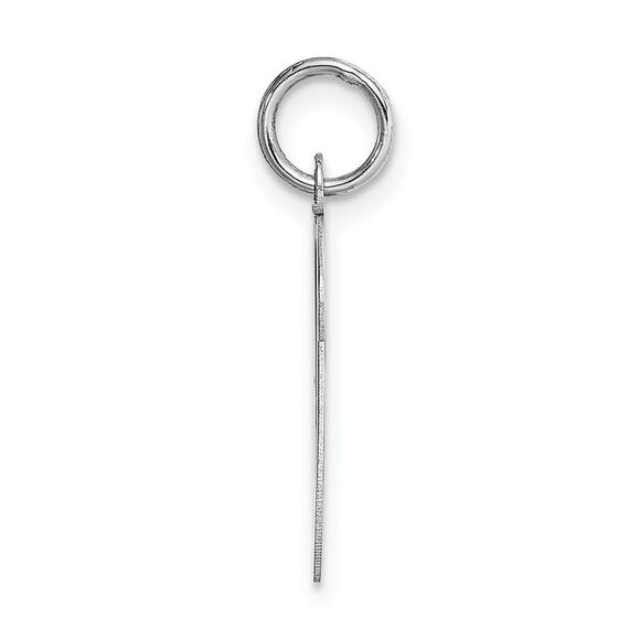 14k White Gold, Madison Collection LG Classic Script Initial V Pendant - Picture 2 of 5